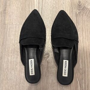 Steve Madden Women's Elegant Black Suede Mules